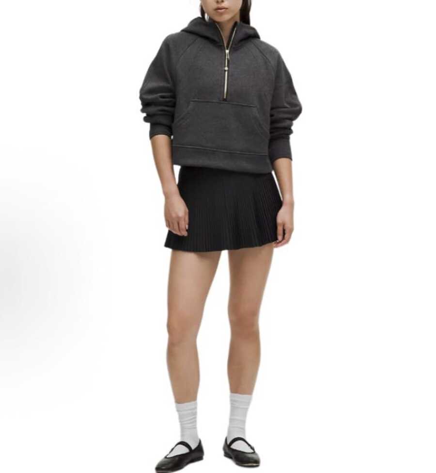 Lululemon Scuba Oversized Half-Zip Hoodie | Cotton-Blend Fleece Pullover, Boxy Short Fit With Kangaroo Pocket - 芝麻灰 - 查看 1