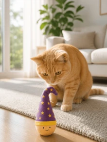 1/2/4/6 piezas Juguete de gato oscilante con plumas brillantes, diseño oscilante para juego autónomo, material de nailon duradero, adecuado para diversión de caza, regalo de Navidad para gatitos y gatos adultos (algunos estilos de color aleatorio), sin batería requerida - Multicolor - Ver 4