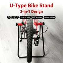 Mountain Bike Triangle Standing Parking Rack, Road Bike U-Shaped Folding Repair Stand, Cycling Equipment - Multicolor - View 4