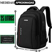 Mochila Para Notebook Até 15 Polegadas  ACO Impermeável Com Trava Antifurto REF.: 1711 - NOTEBOOK - Visão 4
