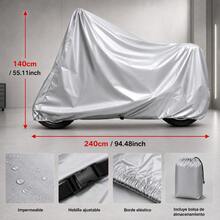 Funda Cubierta Protectora Para Motocicleta De1.40 X 240cm - Gris - Ver 3