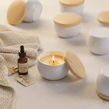 33pcs/Set White Candle Making Kit, Wedding Gifts, Includes 6 Empty Candle Jars, 12 Wicks, And 15 Stickers, Table Decorations, For Home, Christmas, Valentine'S, For Occasions - Table Centerpiece, Empty Candle Jars - 33pcs/6set - View 11