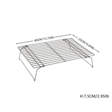 1pc Black Non-Stick Cooling Rack, Kitchen Baking Tool, Bread Cooling Rack, Cookie Food Cooling Rack - Black - View 14