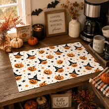 1pc Pumpkin Pattern Printed Diatomaceous Earth Kitchen Drain Mat, Halloween, Can Be Used As Halloween Gift, Halloween Decoration, Absorbent Dish Drying Mat, Coffee Machine Mat, Dishwashing Mat, Sink Mat, Kitchen Countertop Protection Mat, Suitable For Cups, Plates, Tableware And Kitchen Decoration - Multicolor - View 5