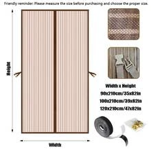 Heavy Duty Magnetic Screen Door, Black Striped Door Curtain, Suitable For Ventilation And Mosquito Prevention, Ideal For Indoor/Outdoor Use, Home Door Mosquito Net, The Best Insect Protection In Summer - A - View 32