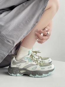Women's Sports Shoes, Spring/Summer New Fashion Versatile Lightweight Breathable Low-Top Casual Shoes - Bright White/Lotus Grey - View 3