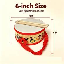 6 Inch Wooden Small Drum War Drum Teaching Aid Percussion Drum School Performance Instrument Orff Children Percussion Instrument - Multicolor - View 5