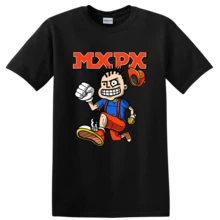 Camiseta de la banda de punk rock MxPx, diseño de dibujos animados de skate, regalo para fans de la música y conciertos. - Negro - Ver 4