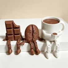 3/1pc Exquisite Movable Coffee Cup, Cute Coffee Bean, Moka Pot, Chocolate Mini Model Decor, Suitable For Cafe, Living Room, Bedroom, Study, Bar, Home Decoration, Creating A Relaxed And Cozy Atmosphere Stylish Display Model - Material Upgrade - View 10