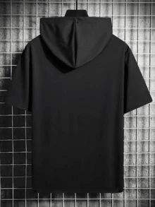 ZYNTH BALENO Men's Summer Fashion Hooded Short Sleeve T-Shirt, Suitable For Gym And Outdoor Sports Black - Black - View 8