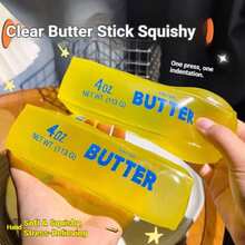 Translucent Yellow Butter Squishy | Malleable Non-Rebound Stress Relief Fingertip Toy, Suitable For Adults, Desktop Decoration - Multicolor - View 2