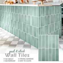 10/20/40pcs Thickened Straight Line Mosaic Self-Adhesive Splash Guard, Thick Texture With Excellent Resilience, Minimalist 3D Straight Line Pattern, Peel And Stick Without Cement, Excellent Waterproof And Moisture-Proof Performance, Suitable For Kitchen Stove, Bathroom Wall Areas, Acting As Kitchen And Bathroom Splash Guard Tiles For Home Space Decoration And Renovation, Old House Remodeling, Rental Home Arrangement, Firm Adhesion And Not Easy To Fall Off. Not 3D Tiles - Multiple Styles - View 23