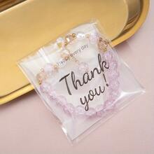 [100pcs Gift Bags] 100pcs "Thank You" Plastic Gift Bags, High-End Design Self-Sealing Transparent Gift Bags, Suitable For Packaging Jewelry, Party Favors And Daily Small Items - Transparent OPP Packaging Bags - One Size - View 10