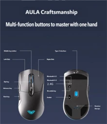AULA Wireless Tri-Mode Keyboard, Side-Engraved Non-Fading RGB Mechanical Gaming Keyboard, Office And Gaming Esports Keyboard/Mouse Set, Wireless Bluetooth Wired Keyboard/Mouse - View 11