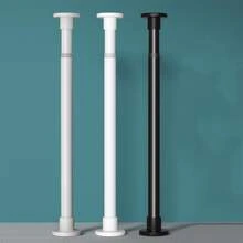 1pc Stainless Steel Black 20.47-32.28 Inch Telescopic Rod, Wardrobe Hanging Rod, No-Drill Shower Curtain Rod, Adjustable Clothes Drying Rack, Horizontal Clothes Rack Bar - Stainless Steel Black/52-82cm/20.47-32.28in - View 2