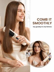 SKYWORTH 2000mAh Wireless Electric Hair Straightening Brush, Portable Travel Hair Straightener, Fast Heating Anti-Scald, Suitable For All Hair Types - Multicolor - View 2