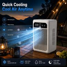 SoffinaLife Air Conditioner Fan, Cold Air Cooler, Desktop Air Conditioner Fan, Quiet, Smart, Timer, Small Fan, Summer Outdoor, Cooling, Mini Cold Air Fan, - Desk Fan - View 5