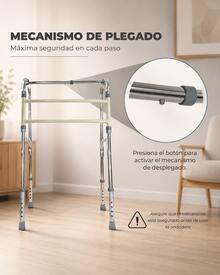 ANDADERA PLEGABLE SIN RUEDAS - Plateado - Ver 4