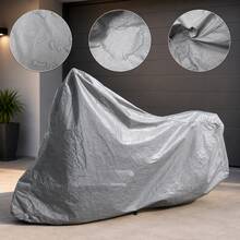 Funda Cubierta Protectora Para Motocicleta De1.40 X 240cm - Gris - Ver 4