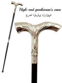 1pc Dual-Color Badge Walking Cane With Round Handle, Metal Material, Fashionable Detachable Casual Cane, Prop For Cosplay Performance, Elegant High-End British Gentleman Walking Stick, Suitable For Daily Use Or As A Gift,Halloween - Multicolor - View 14