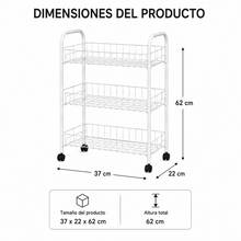 Carrinhos de armazenamento - 3 Baldas - Ver 2