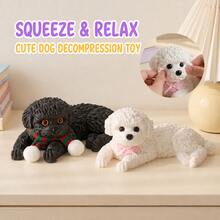 Realistic Teddy Dog Squeeze Toy, Cute Decorative Figurine, Adorable Pet Stress Relief Gadget - Multicolor - View 4