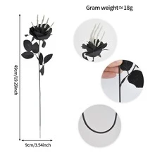 10Pcs Scary Eyeball Dark Red Fake Rose Branches Halloween Vase Bouquet Accessories - Multicolor - View 41