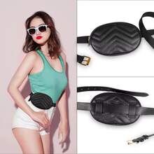 Ladies' Belt Waist Bag, Fashionable Oval Waist Phone Bag, Wallet, PU Leather Waist Bag - Multicolor - View 2
