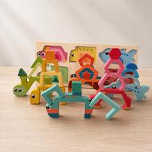 Wooden Vehicle Building Blocks, Balance Stacking Toy Set, Creative Construction Challenge Game, Birthday & Christmas Gift - Multicolor - View 5