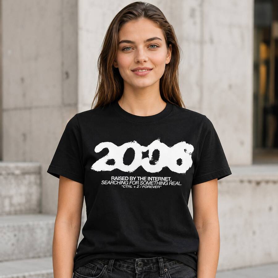 Women's Simple Printed Round Neck Short Sleeve T Shirt - 黑色 2 - 查看 1
