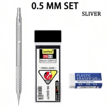 Mechanical Pencil Set, 0.5mm/0.7mm Metal Drafting Pencil , Knurled Grip Mechanical Pencil For Students, School, Office, Writing, Drawing And Sketching - Multiple Styles - View 15