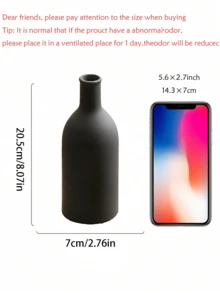 1pc Modern Minimalist Resin Vase Set, Black Brown And Gray Decorative Flower Vases For Dried Or Artificial Flowers, Tabletop Home Decor For Living Room, Dining Table, Entryway, Bookshelf, Office, Coffee Table And Housewarming Gift - A - View 11