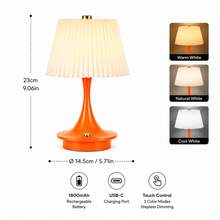 Wireless LED Ambient Table Lamp, USB Rechargeable, Touch Sensor Switch, 3-Color Light, Infinite Dimmable, Compact Portable Night Light, Easy To Place, Non-Slip Base Design, Suitable For Living Room, Bedroom, Bedside, Dining Room, Entryway, Hallway, Perfect Gift - Desk Lamp - View 11