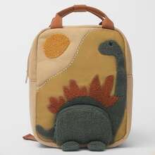 Fashion Casual Dinosaur Backpack With Dinosaur Embroidery Patchwork Design - Multicolor - View 10