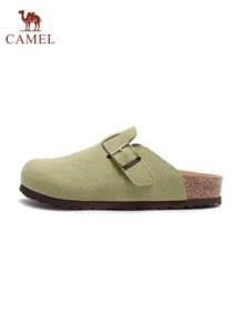CAMEL CROWN 女款夏季通勤復古時尚百搭一腳蹬軟木底勃肯鞋 - 綠色 - 查看 3
