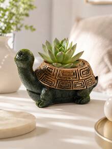 1pc Turtle Shaped Succulent Planter, Resin Animal Planter, Mini Desk Decor For Home & Office - Multicolor - View 8