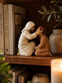 Figurita de Jesús Sanador, Estatua de Fe Religiosa para Decoración del Hogar, Adorno de Resina para Mesa, Estantería, Escritorio, Rincón de Oración, Regalo Espiritual Inspirador para Familia, Amigos, Pascua y Navidad - 1PC - Ver 6