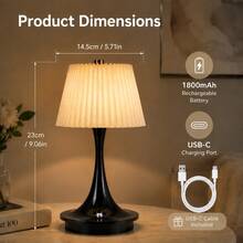 Wireless LED Ambient Table Lamp, USB Rechargeable, Touch Sensor Switch, 3-Color Light, Infinite Dimmable, Compact Portable Night Light, Easy To Place, Non-Slip Base Design, Suitable For Living Room, Bedroom, Bedside, Dining Room, Entryway, Hallway, Perfect Gift - Desk Lamp - View 9