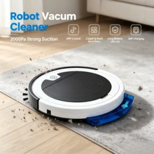 Smart Path Planning Dual Rotating Vacuum Mop, Intelligent Cleaning Machine, Hands-Free, Automatic Bow-Shaped Route Planning To Reduce Missed Areas, Phone Control Start/Stop And Mode Switching, 4500Pa Suction And Large Dust Bin For Full Coverage Cleaning | Perfect Gift For Parents, Family, Friends On Halloween, Thanksgiving, Christmas And Other Holidays - Black and White - View 14