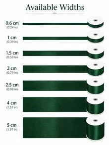 10 Yards Premium Forest Green Satin Ribbon, Double-Sided Forest Green Silk Ribbon, Suitable For Christmas Gift Wrapping, Vintage Wedding Decoration, Bouquet Bows And DIY Crafts. - Forest Green Ribbon - View 5