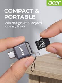 Acer Type-C High-Speed Card Reader, TF Card Compatible, 20MB/S Transfer Speed, Zinc Alloy Mini Portable, Universal For Phones, Tablets, And Drones - View 3