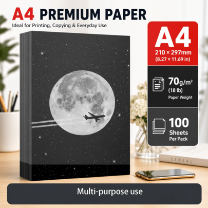 Cartulina negra A4 de 70g, 100 hojas de papel de impresora negro liso, papel de arte negro multiusos para impresión en inyección de tinta y láser, adecuado para arte, pintura, manualidades DIY y fotocopias de oficina