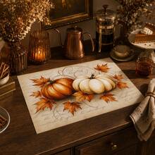 1pc Pumpkin Pattern Printed Diatomaceous Earth Kitchen Drain Mat, Absorbent Dish Drying Mat, Coffee Machine Mat, Dishwashing Mat, Sink Mat, Kitchen Countertop Protector, Suitable For Cups, Plates, Tableware And Kitchen Decor - Multicolor - View 2