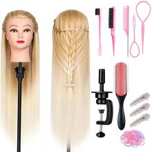 Ombre Long Hair Mannequin Head Set With Tripod Stand And Full Set Of Hair Styling Tools, Beauty Hair Training Head For Haircutting And Braiding Practice, Halloween - View 13