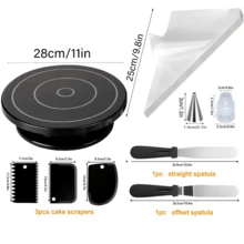 220pcs Cake Decorating Tools, Includes 11-Inch Cake Turntable, 200 Thickened Piping Bags, 12 Piping Tips, 2 Couplers, Cake Spatula And Other Piping Tools, Suitable For Home Baking, Buttercream Frosting DIY - View 3