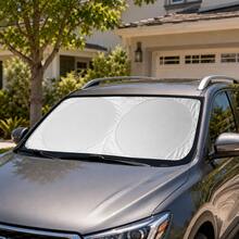 Windshield Sun Shade With Storage Bag, Durable Polyester Sun Shade For SUV, Fits Front Window, Portable Car Accessory, Standard (63 In X 34 In) - Multicolor - View 7