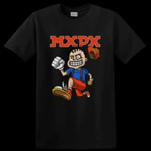 Camiseta de la banda de punk rock MxPx, diseño de dibujos animados de skate, regalo para fans de la música y conciertos. - Negro - Ver 1