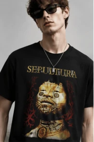 Men T-Shirts - 黑色 - 查看 5