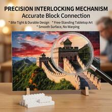 1pc Unisex Building Block Puzzle, Small Particle Puzzle, Multiple Patterns, Rich Colors, Learn World Architecture, Develop Hands-On Ability, Great Choice For Parent-Child Interaction, High-Definition Patterns, Textured Particles, Excellent Gift Choice, Desktop Decoration - Multicolor - View 6