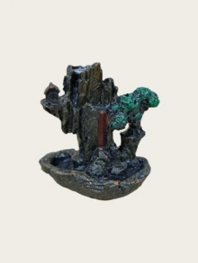 1pc Mountain Rock Landscape Backflow Incense Burner Waterfall Smoke Fountain Resin Bonsai Tree House Decor With White Beads, Suitable For Tea Room, 2026 Aromatherapy Zen Meditation Decorative Gift, Tea Cup Mist Effect - 1PC - View 14